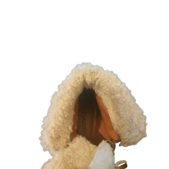 Limited Edition Coach Monogram Shearling-Lined Winter Boots Size 6B, Tan/Brown - Picture 6 of 12